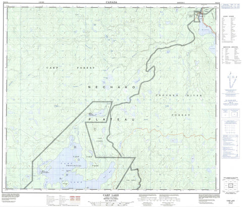 093J14 Carp Lake Canadian topographic map, 1:50,000 scale