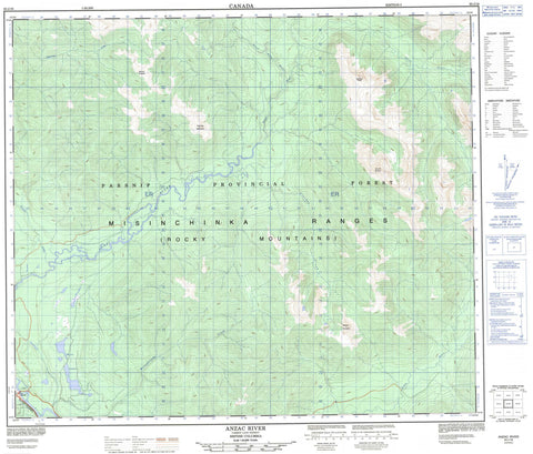 093J16 Anzac River Canadian topographic map, 1:50,000 scale