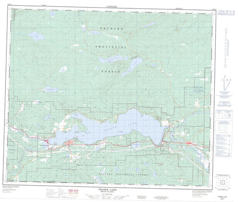 093K02 Fraser Lake Canadian topographic map, 1:50,000 scale