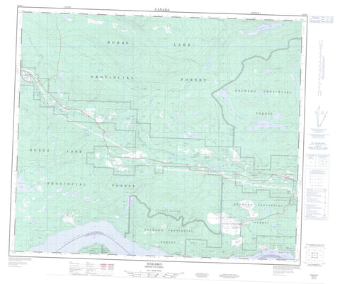 093K03 Endako Canadian topographic map, 1:50,000 scale