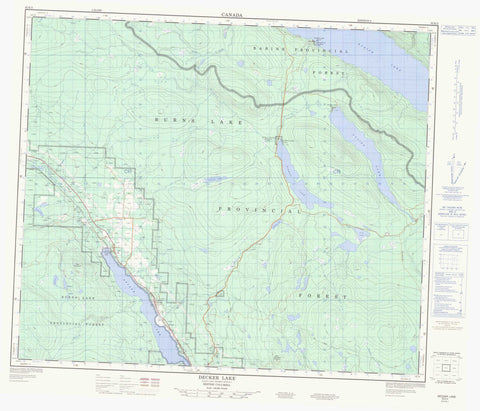 093K05 Decker Lake Canadian topographic map, 1:50,000 scale