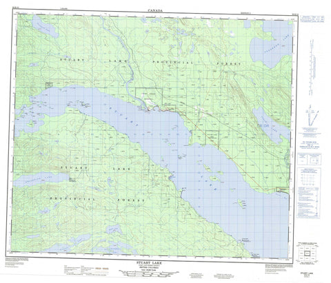 093K10 Stuart Lake Canadian topographic map, 1:50,000 scale