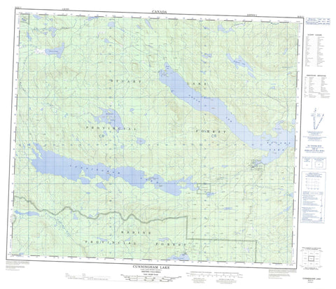 093K11 Cunningham Lake Canadian topographic map, 1:50,000 scale