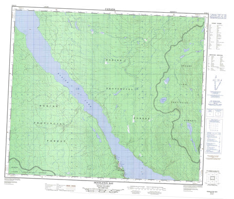 093K12 Pendleton Bay Canadian topographic map, 1:50,000 scale