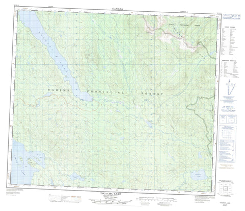 093K13 Tochcha Lake Canadian topographic map, 1:50,000 scale
