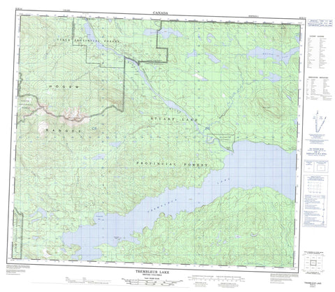 093K14 Trembleur Lake Canadian topographic map, 1:50,000 scale