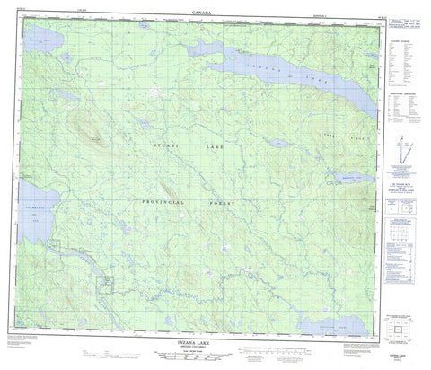 093K15 Inzana Lake Canadian topographic map, 1:50,000 scale