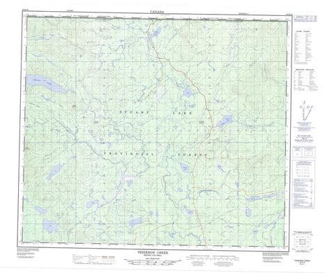 093K16 Tezzeron Creek Canadian topographic map, 1:50,000 scale