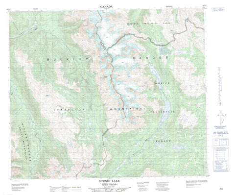 093L05 Burnie Lake Canadian topographic map, 1:50,000 scale