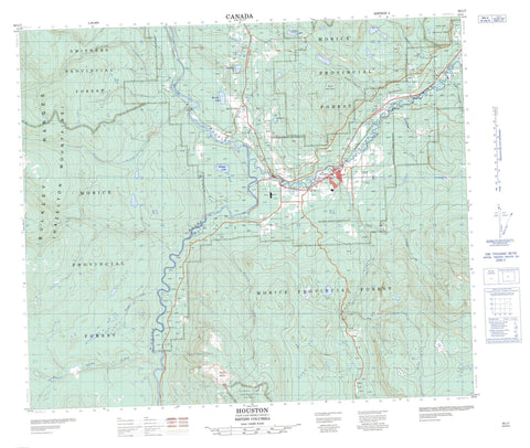 093L07 Houston Canadian topographic map, 1:50,000 scale