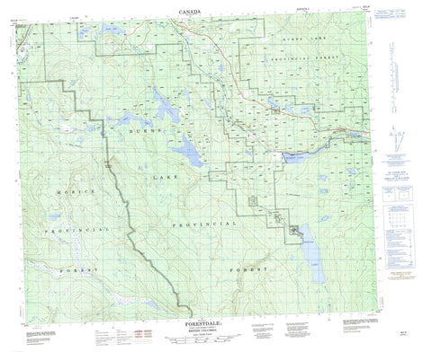 093L08 Forestdale Canadian topographic map, 1:50,000 scale