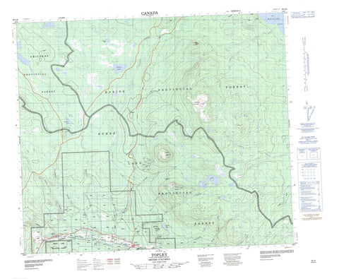 093L09 Topley Canadian topographic map, 1:50,000 scale