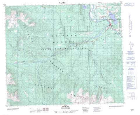 093L11 Telkwa Canadian topographic map, 1:50,000 scale