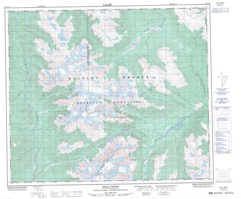 093L12 Milk Creek Canadian topographic map, 1:50,000 scale