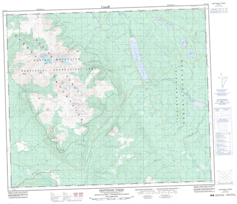093L15 Driftwood Creek Canadian topographic map, 1:50,000 scale
