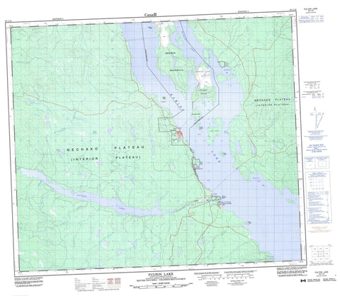 093L16 Fulton Lake Canadian topographic map, 1:50,000 scale