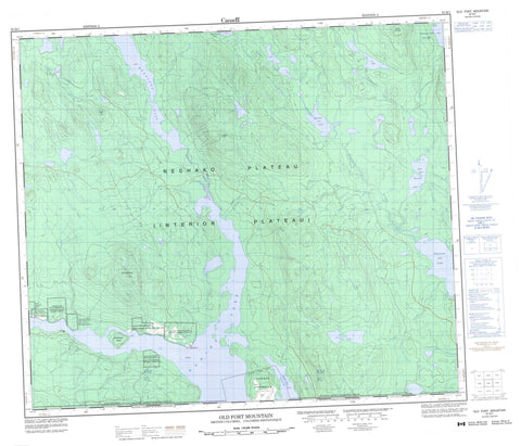 093M01 Old Fort Mountain Canadian topographic map, 1:50,000 scale