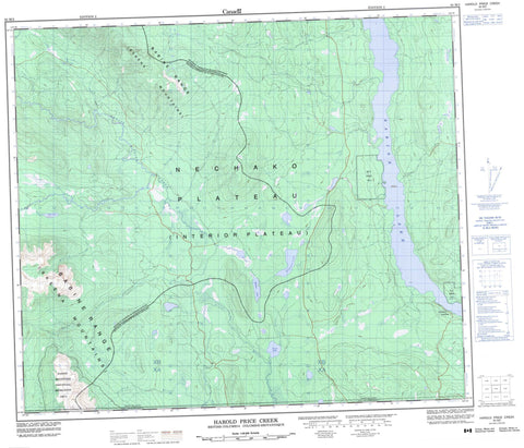 093M02 Harold Price Creek Canadian topographic map, 1:50,000 scale