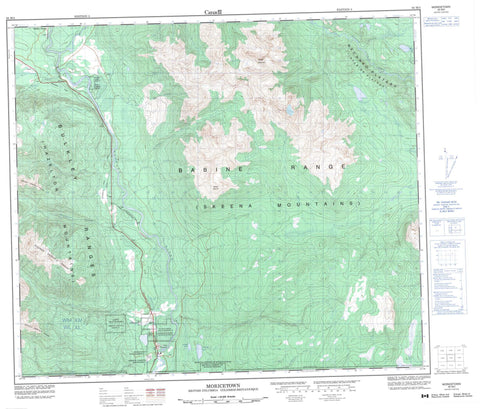 093M03 Moricetown Canadian topographic map, 1:50,000 scale