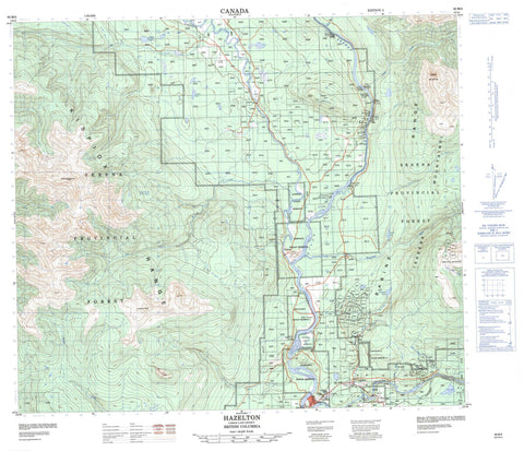 093M05 Hazelton Canadian topographic map, 1:50,000 scale