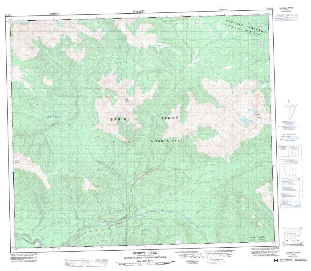 Buy Suskwa River Topo Map 093m06 Yellowmaps Map Store 4549