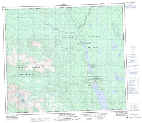 093M07 Netalzul Mountain Canadian topographic map, 1:50,000 scale