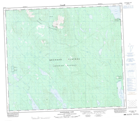 093M08 Nakinilerak Lake Canadian topographic map, 1:50,000 scale