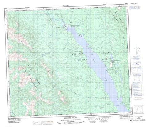 093M09 Bulkley House Canadian topographic map, 1:50,000 scale