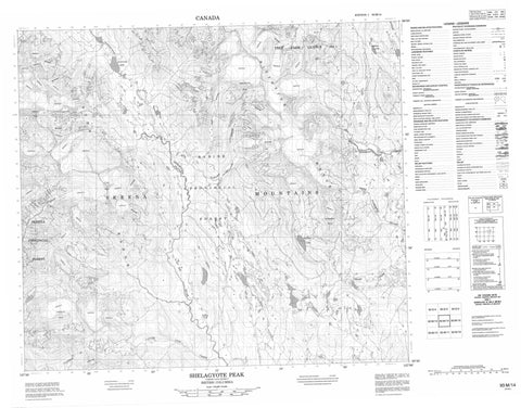 093M14 Shelagyote Peak Canadian topographic map, 1:50,000 scale