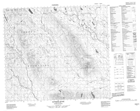 093M15 Kotsine River Canadian topographic map, 1:50,000 scale