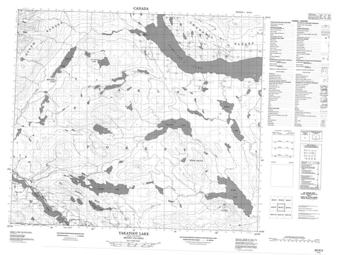 093N03 Takatoot Lake Canadian topographic map, 1:50,000 scale