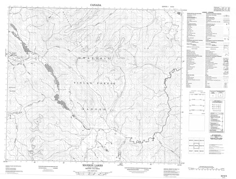 093N09 Manson Lakes Canadian topographic map, 1:50,000 scale