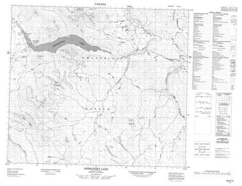 093N10 Germansen Lake Canadian topographic map, 1:50,000 scale