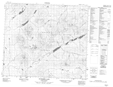 093N12 Humphrey Lake Canadian topographic map, 1:50,000 scale