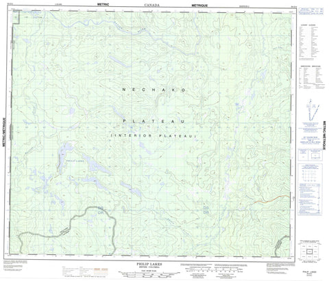 093O04 Philip Lakes Canadian topographic map, 1:50,000 scale