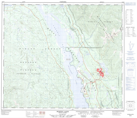 093O06 Morfee Lakes Canadian topographic map, 1:50,000 scale