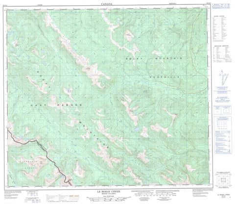 093O08 Le Moray Creek Canadian topographic map, 1:50,000 scale