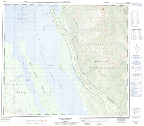 093O13 Mount Selwyn Canadian topographic map, 1:50,000 scale