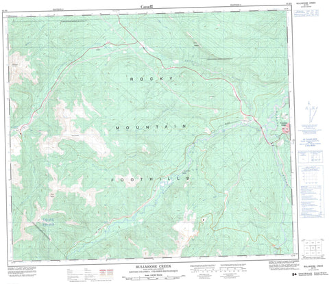 093P03 Bullmoose Creek Canadian topographic map, 1:50,000 scale