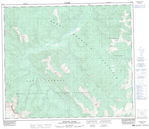 093P04 Sukunka River Canadian topographic map, 1:50,000 scale