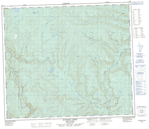 093P07 Sundown Creek Canadian topographic map, 1:50,000 scale