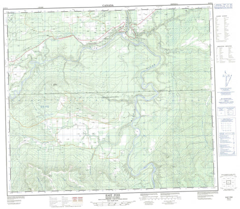 093P11 East Pine Canadian topographic map, 1:50,000 scale