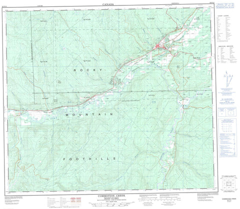 093P12 Commotion Creek Canadian topographic map, 1:50,000 scale