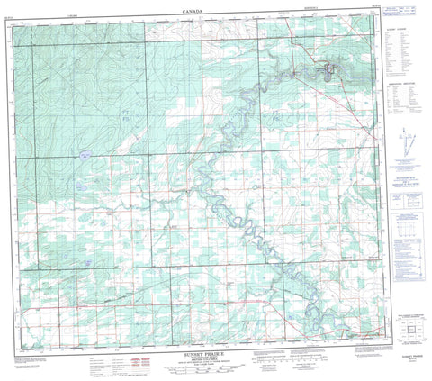 093P15 Sunset Prairie Canadian topographic map, 1:50,000 scale