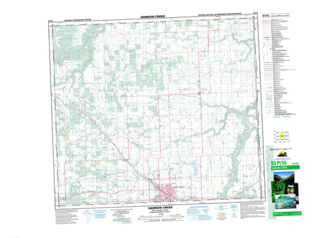 093P16 Dawson Creek Canadian topographic map, 1:50,000 scale