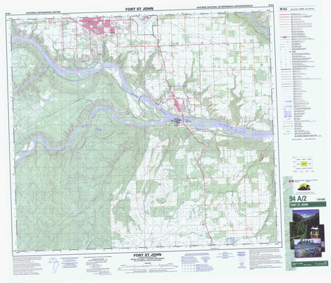094A02 Fort St John Canadian topographic map, 1:50,000 scale