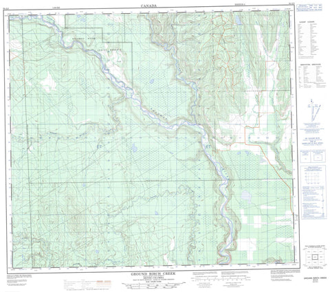 094A05 Ground Birch Creek Canadian topographic map, 1:50,000 scale