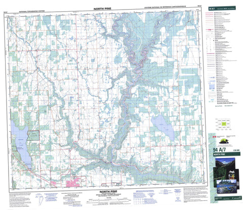 094A07 North Pine Canadian topographic map, 1:50,000 scale