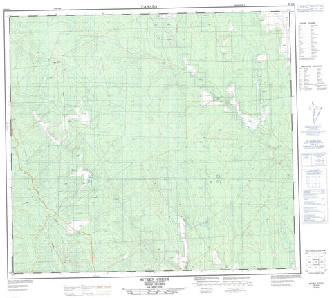 094A13 Aitken Creek Canadian topographic map, 1:50,000 scale