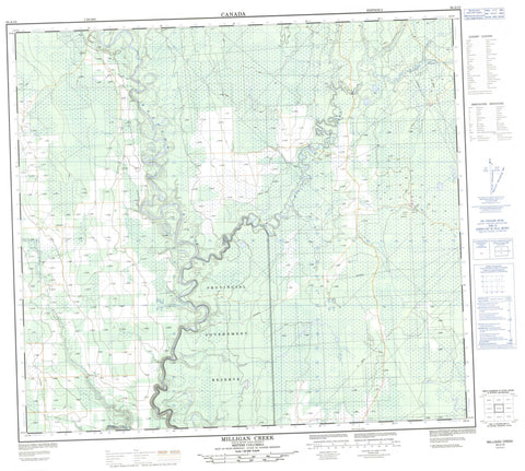 094A15 Milligan Creek Canadian topographic map, 1:50,000 scale